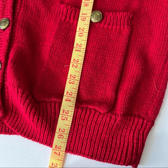 Vintage Heavy Knit Oversized Red Cardigan - Picture 9 of 9